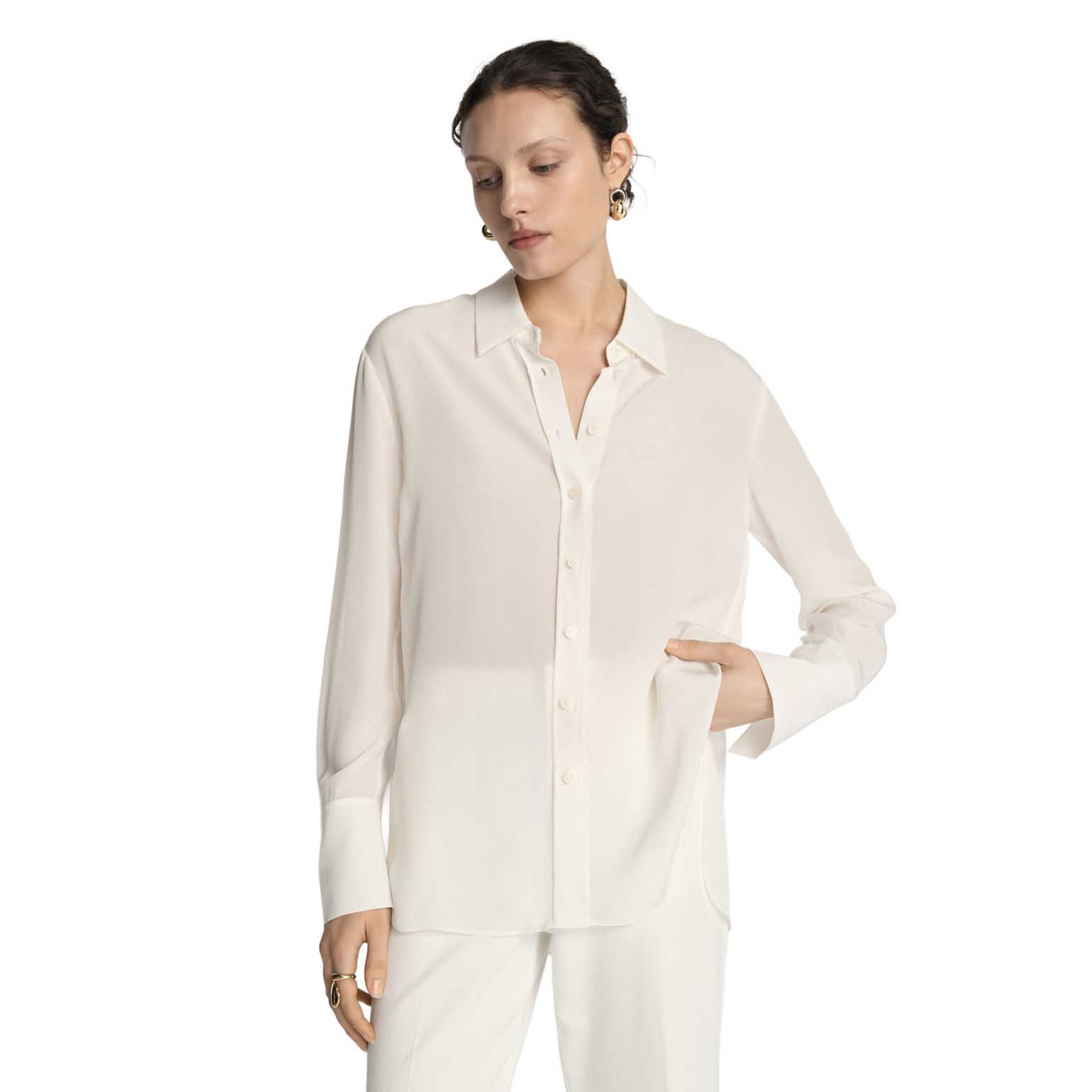 Veronika Maine Silk Relaxed Shirt